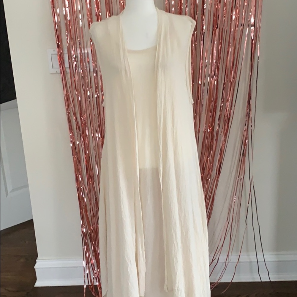 Boho, light, maxi dress with matching long vest!